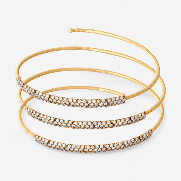 Mattia Cielo Rugiada Pave 18K Rose Gold & Titanium Champagne Diamond Wrap Bracelet LJWR194-BM