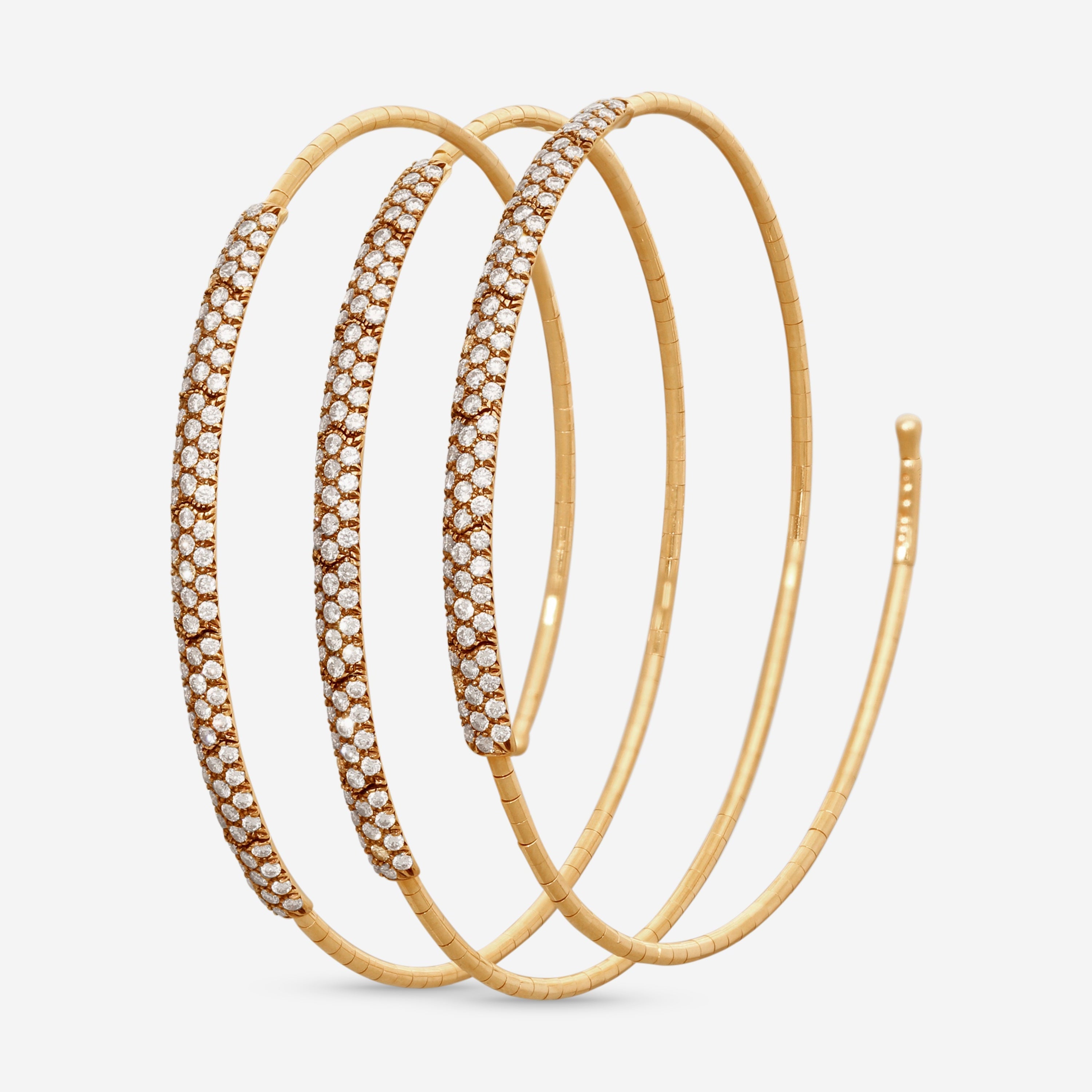 Mattia Cielo Rugiada Pave 18K Rose Gold & Titanium Champagne Diamond Wrap Bracelet LJWR194-BM