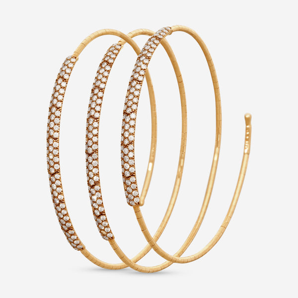 Mattia Cielo Rugiada Pave 18K Rose Gold & Titanium Champagne Diamond Wrap Bracelet LJWR194-BM