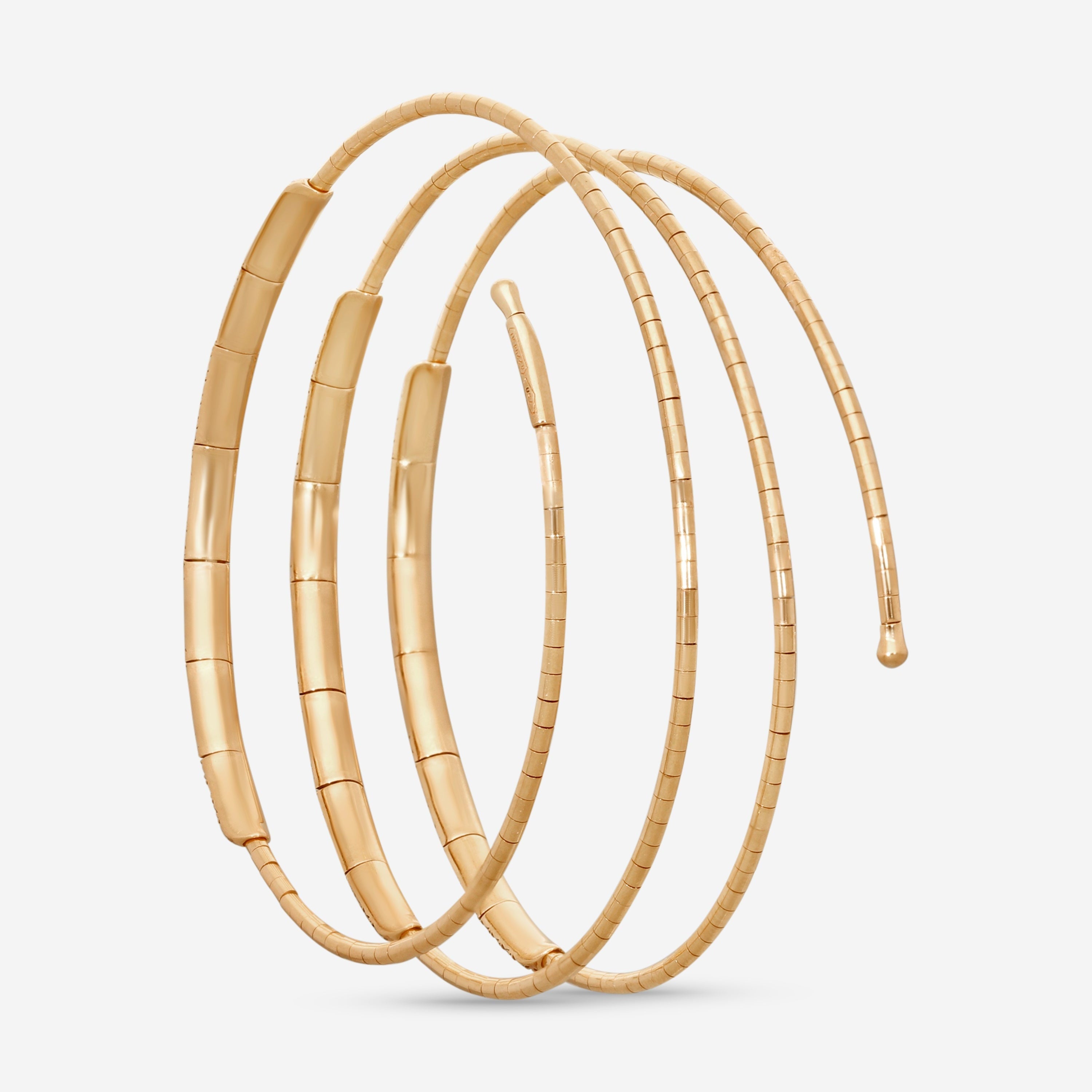 Mattia Cielo Rugiada Pave 18K Rose Gold & Titanium Champagne Diamond Wrap Bracelet LJWR194-BM