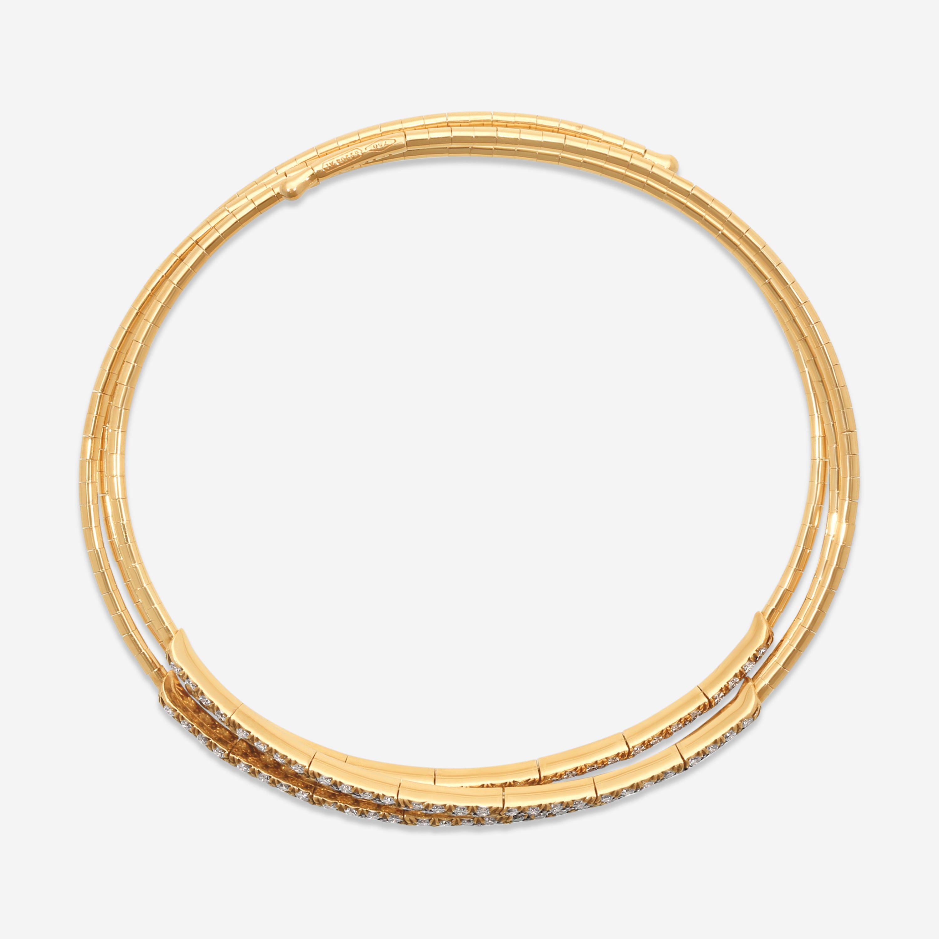 Mattia Cielo Rugiada Pave 18K Rose Gold & Titanium Champagne Diamond Wrap Bracelet LJWR194-BM