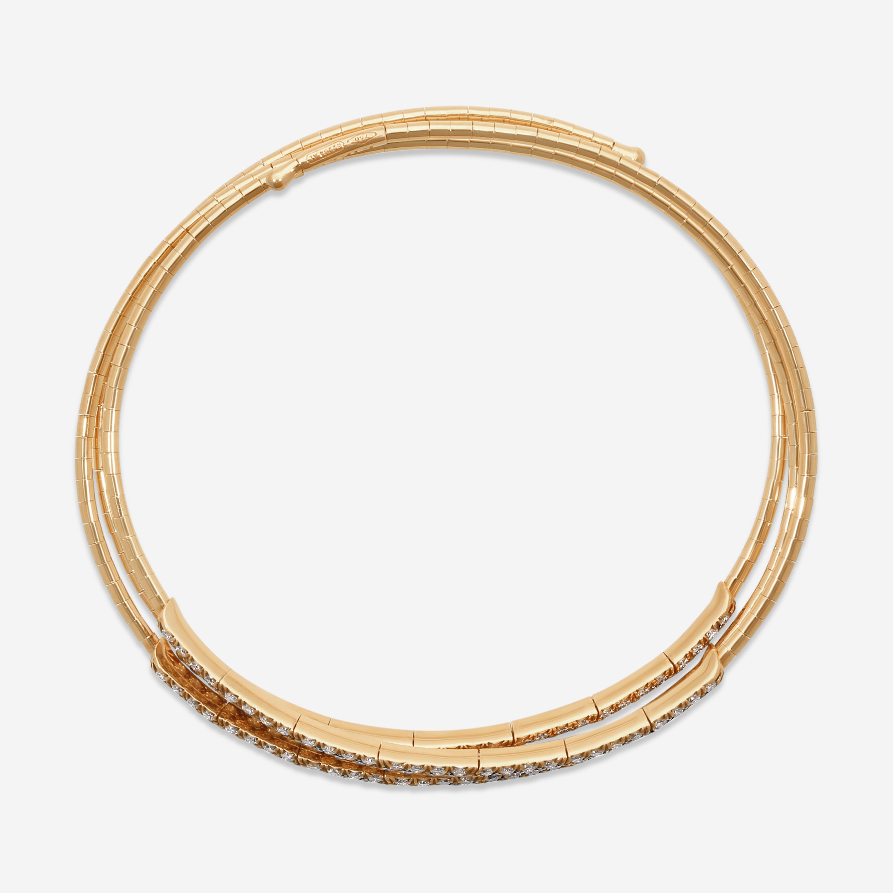 Mattia Cielo Rugiada Pave 18K Rose Gold & Titanium Champagne Diamond Wrap Bracelet LJWR194-BM