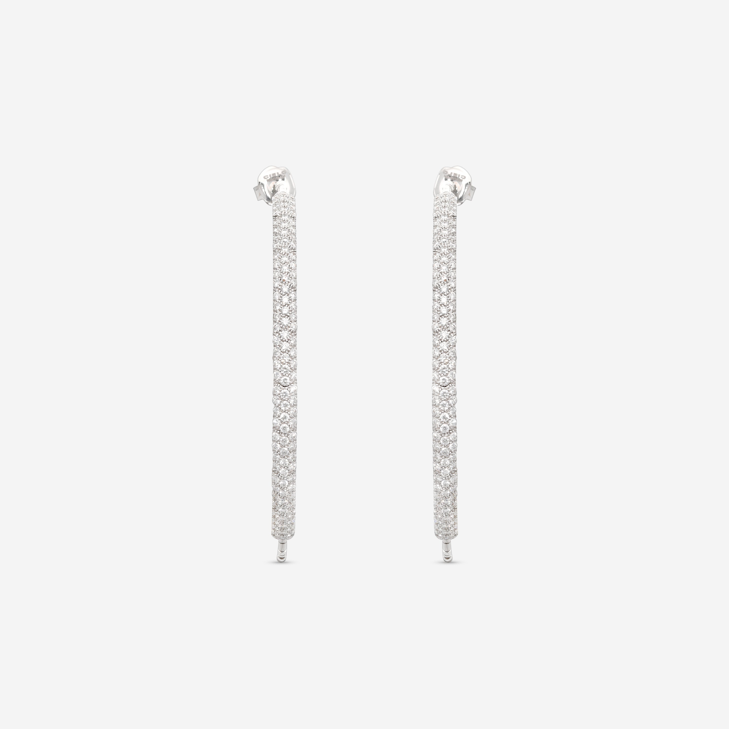 Mattia Cielo Rugiada Pave 18K White Gold & Titanium Diamond Hoop Earrings LJWR225-W