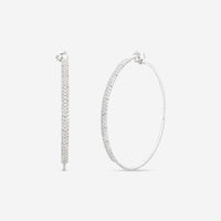 Mattia Cielo Rugiada Pave 18K White Gold & Titanium Diamond Hoop Earrings LJWR225-W