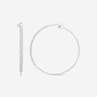 Mattia Cielo Rugiada Pave 18K White Gold & Titanium Diamond Hoop Earrings LJWR225-W