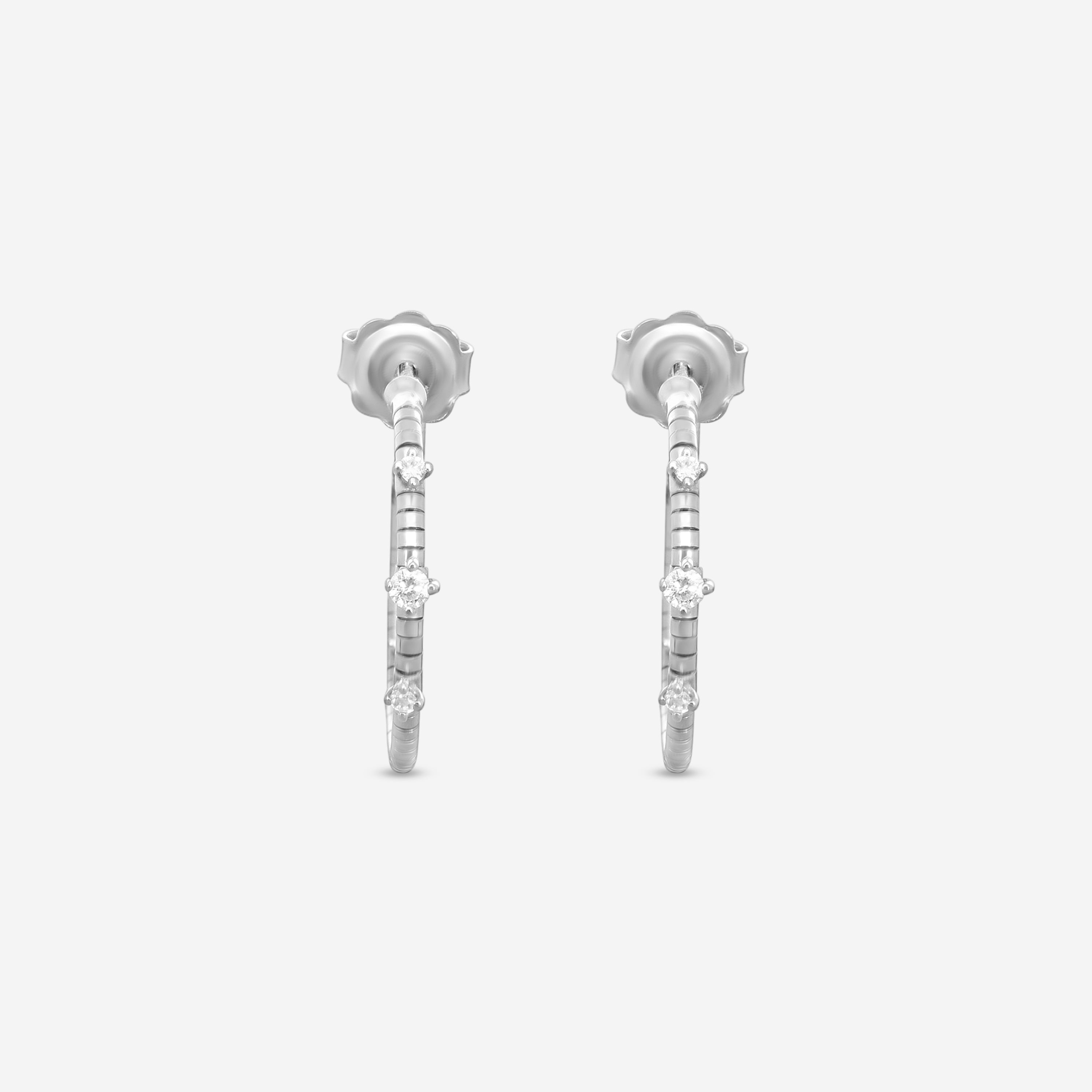 Mattia Cielo Rugiada Diamanti 18K White Gold & Titanium Diamond Hoop Earrings LJWR263-W