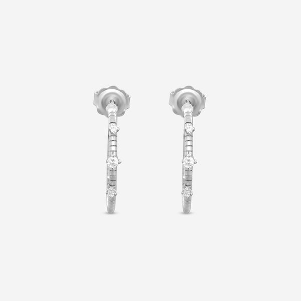 Mattia Cielo Rugiada Diamanti 18K White Gold & Titanium Diamond Hoop Earrings LJWR263-W