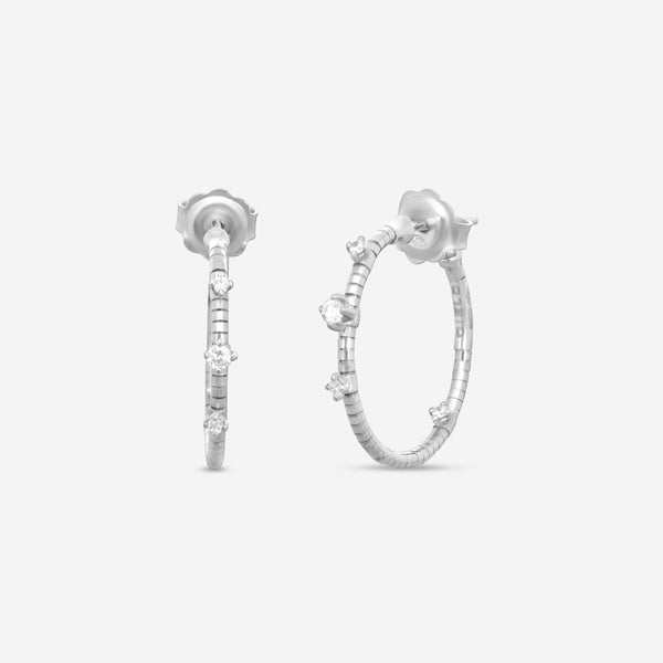 Mattia Cielo Rugiada Diamanti 18K White Gold & Titanium Diamond Hoop Earrings LJWR263-W