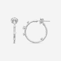 Mattia Cielo Rugiada Diamanti 18K White Gold & Titanium Diamond Hoop Earrings LJWR263-W