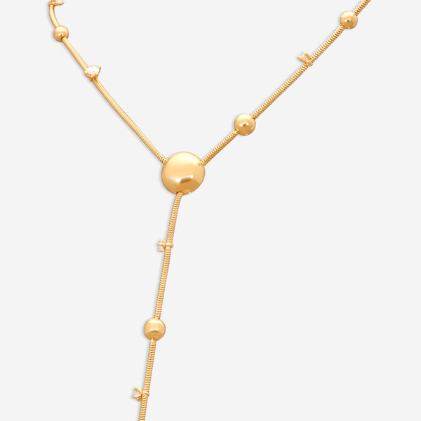 Mattia Cielo Rugiada Gocce 18K Rose Gold Diamond Lariat Necklace LJWR296-P