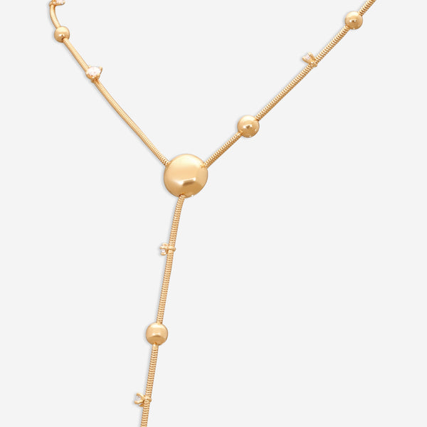 Mattia Cielo Rugiada Gocce 18K Rose Gold Diamond Lariat Necklace LJWR296-P