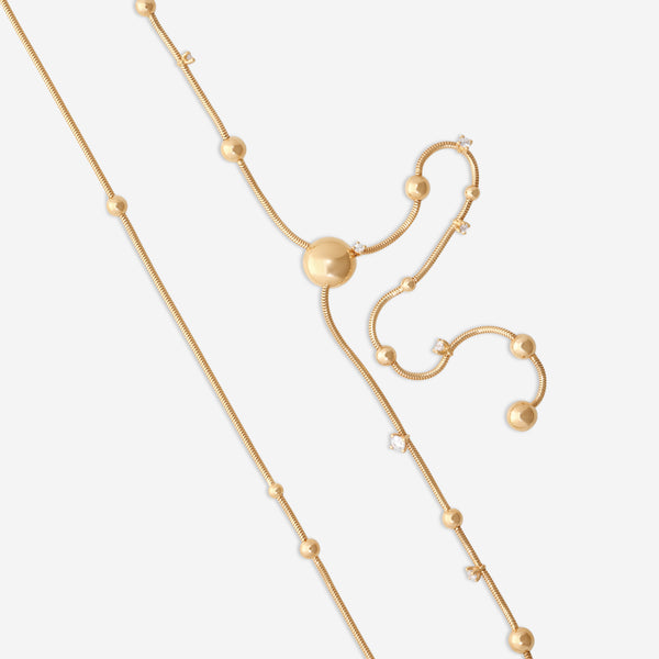 Mattia Cielo Rugiada Gocce 18K Rose Gold Diamond Lariat Necklace LJWR296-P