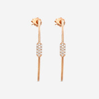 Mattia Cielo Rugiada Pave 18K Rose Gold & Titanium Diamond Hoop Earrings LJWR302E-P