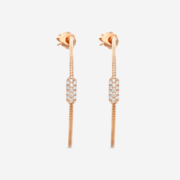 Mattia Cielo Rugiada Pave 18K Rose Gold & Titanium Diamond Hoop Earrings LJWR302E-P