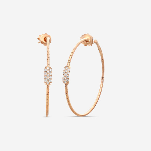 Mattia Cielo Rugiada Pave 18K Rose Gold & Titanium Diamond Hoop Earrings LJWR302E-P
