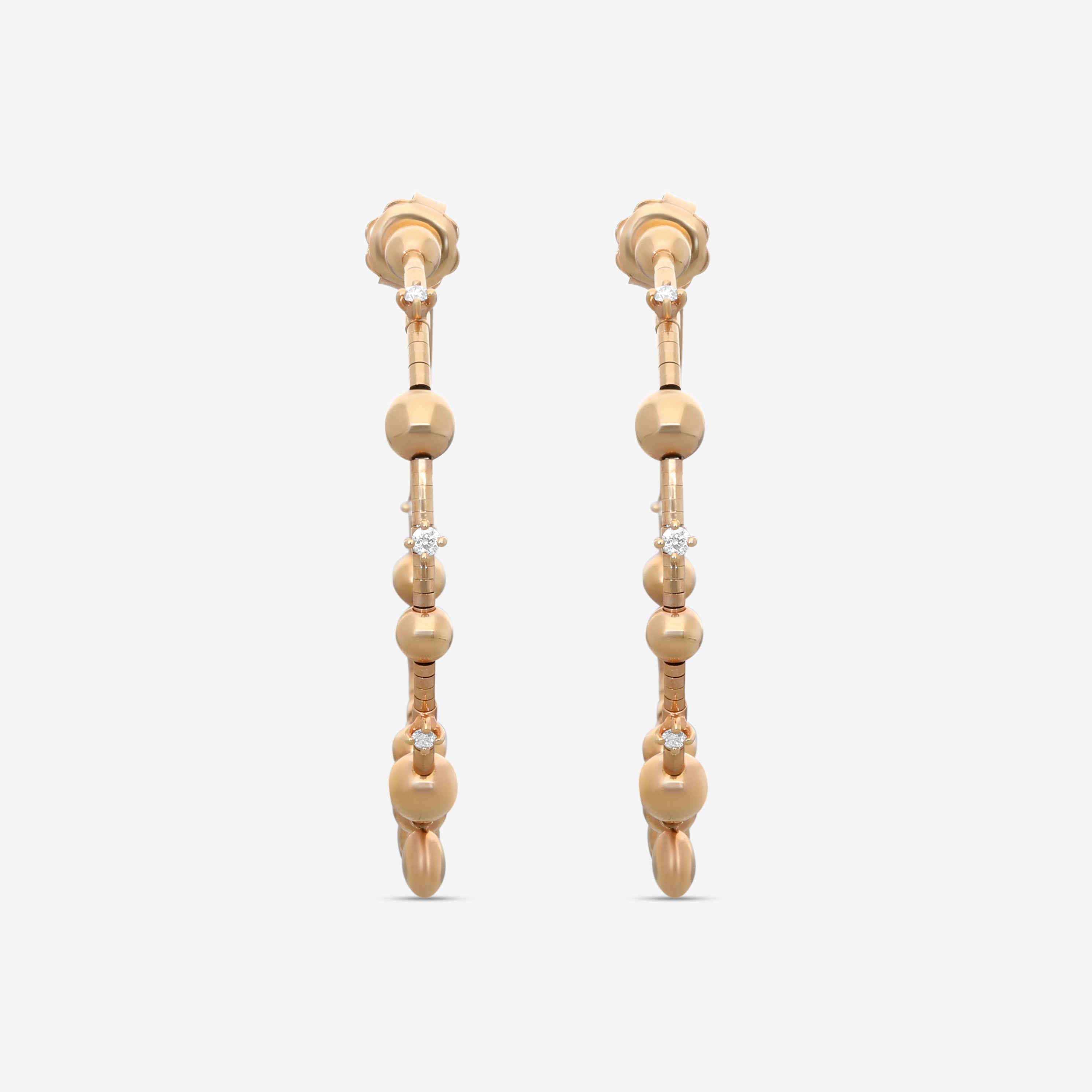Mattia Cielo Rugiada Gocce 18K Rose Gold & Titanium Diamond Hoop Earrings LJWR303-P