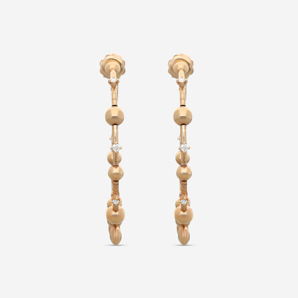 Mattia Cielo Rugiada Gocce 18K Rose Gold & Titanium Diamond Hoop Earrings LJWR303-P