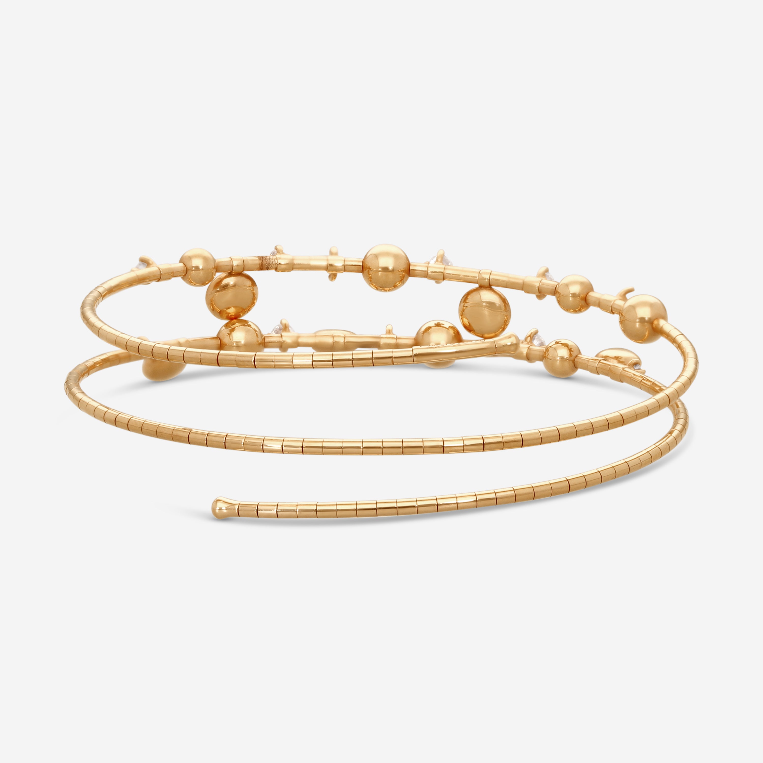 Mattia Cielo Rugiada Gocce 18K Rose Gold & Titanium Diamond Wrap Bracelet LJWR309-PM