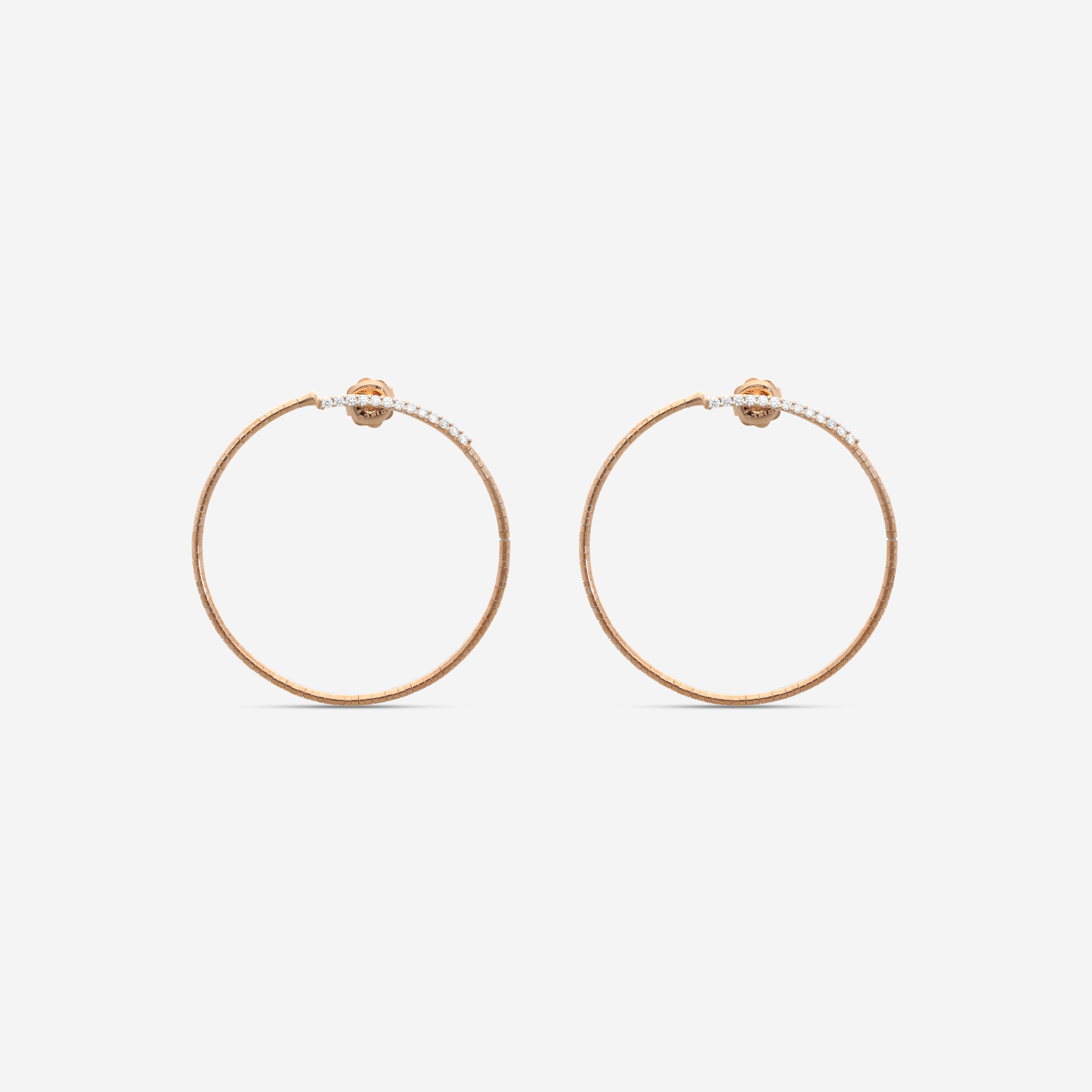 Mattia Cielo Rugiada Tennis 18K Rose Gold & Titanium Diamond Hoop Earrings LJWR318-P