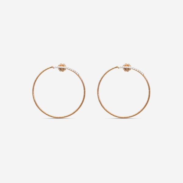 Mattia Cielo Rugiada Tennis 18K Rose Gold & Titanium Diamond Hoop Earrings LJWR318-P
