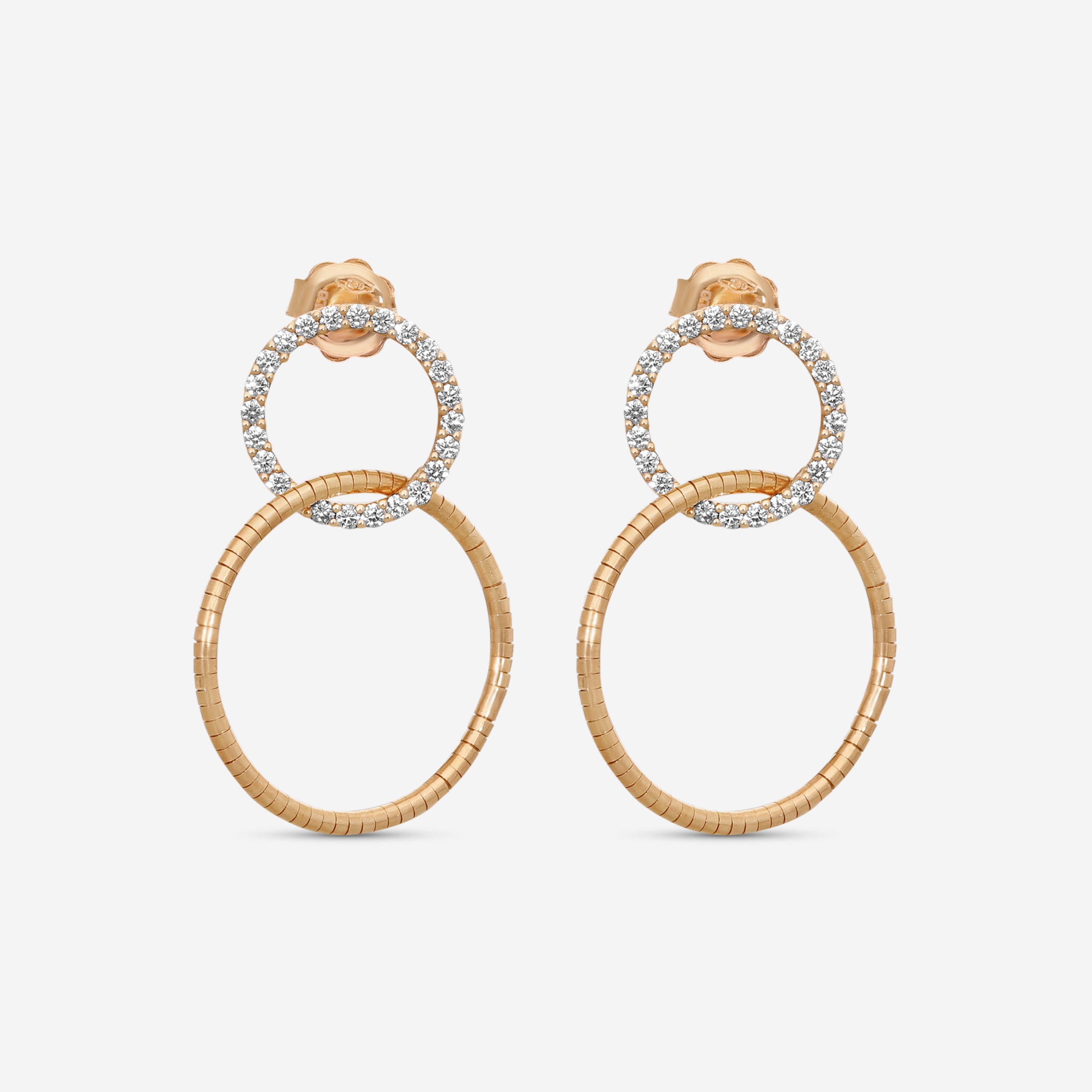 Mattia Cielo Rugiada Tennis 18K Rose Gold & Titanium Diamond Drop Earrings LJWR319-P