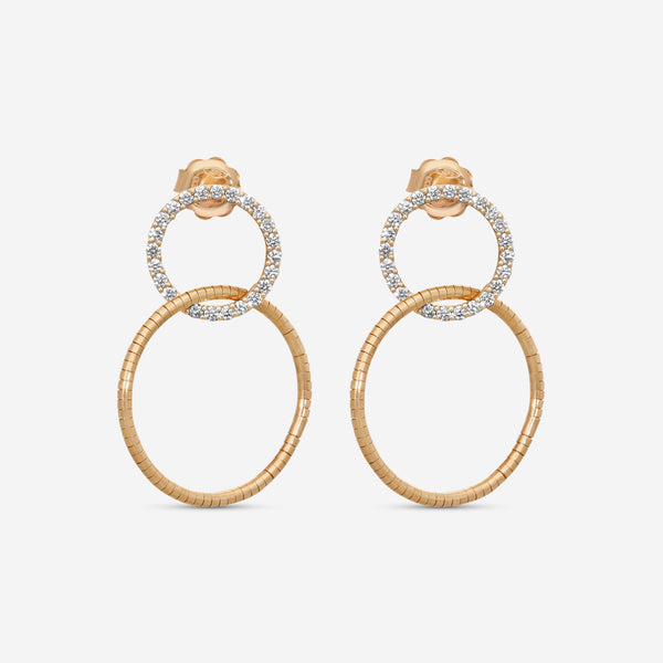 Mattia Cielo Rugiada Tennis 18K Rose Gold & Titanium Diamond Drop Earrings LJWR319-P