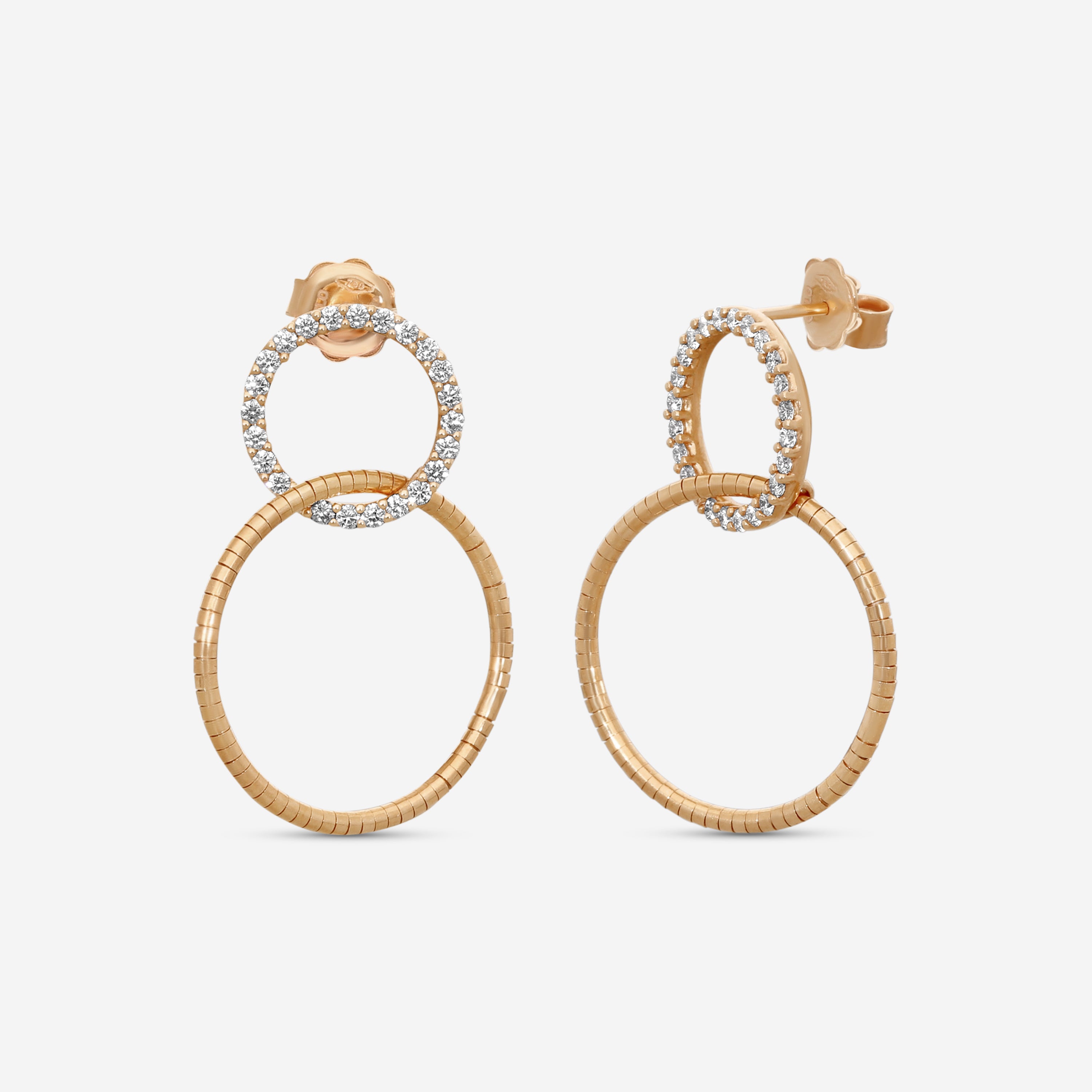 Mattia Cielo Rugiada Tennis 18K Rose Gold & Titanium Diamond Drop Earrings LJWR319-P