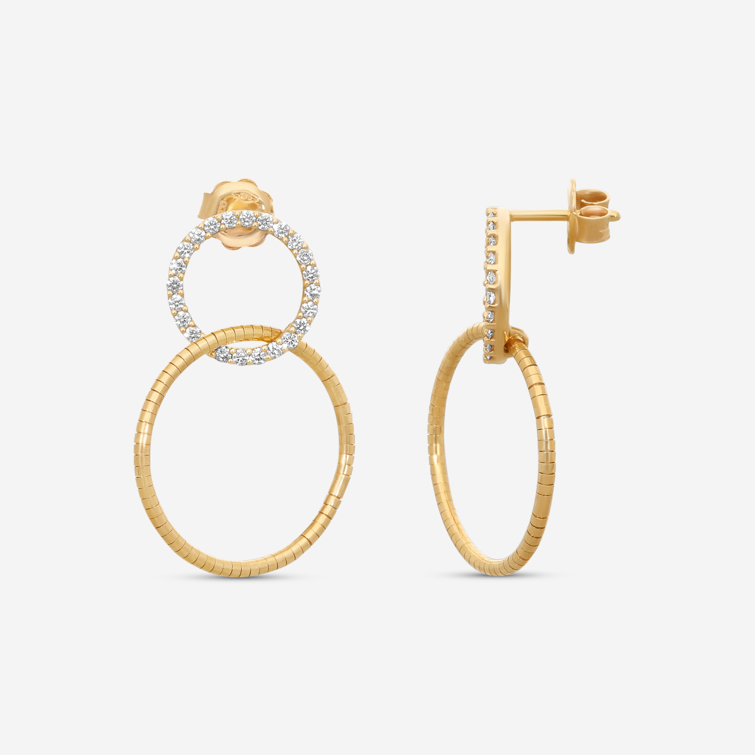 Mattia Cielo Rugiada Tennis 18K Rose Gold & Titanium Diamond Drop Earrings LJWR319-P