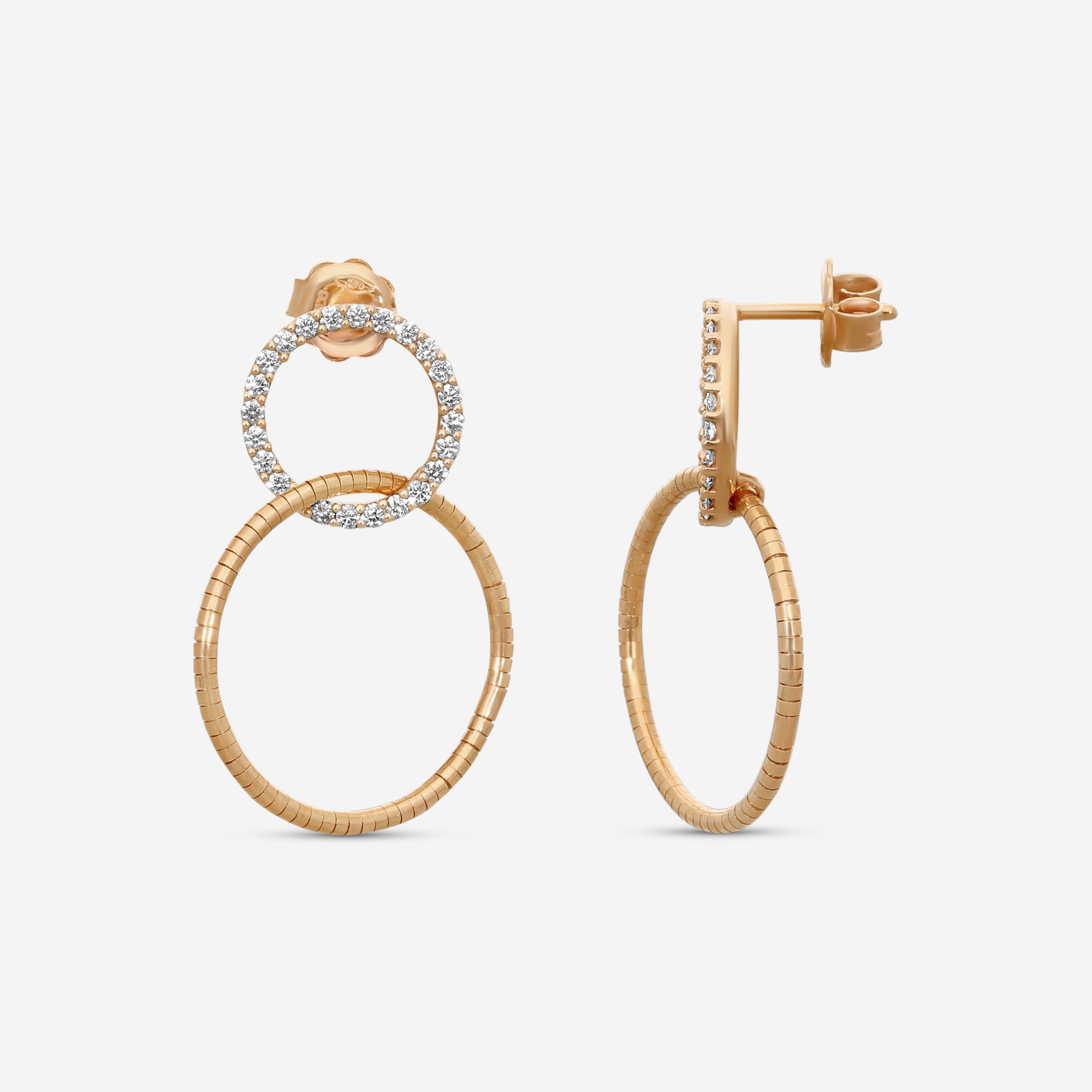 Mattia Cielo Rugiada Tennis 18K Rose Gold & Titanium Diamond Drop Earrings LJWR319-P