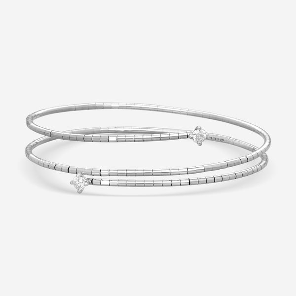 Mattia Cielo Rugiada Diamanti 18K White Gold & Titanium Diamond Wrap Bracelet LJWR323-WM