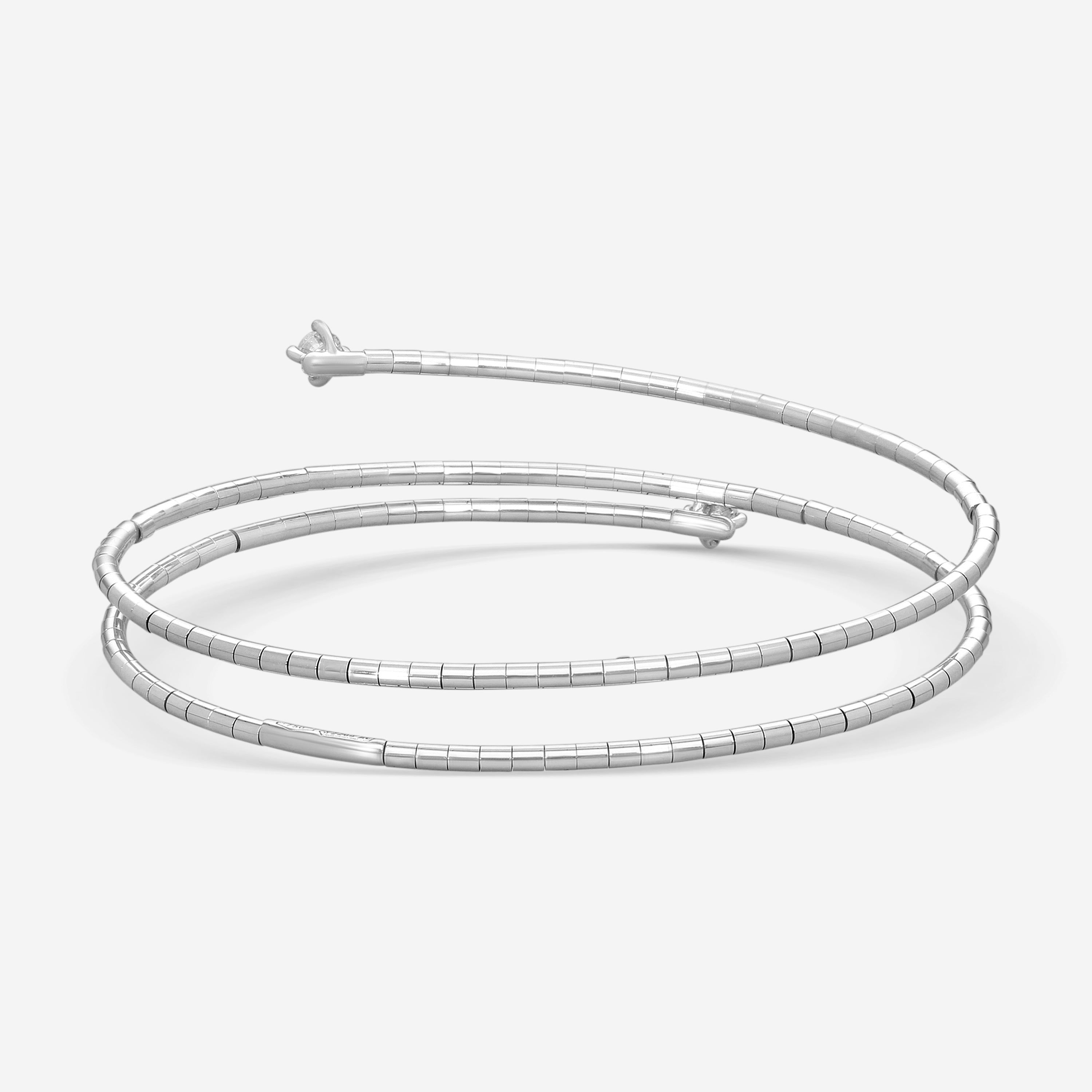 Mattia Cielo Rugiada Diamanti 18K White Gold & Titanium Diamond Wrap Bracelet LJWR323-WM