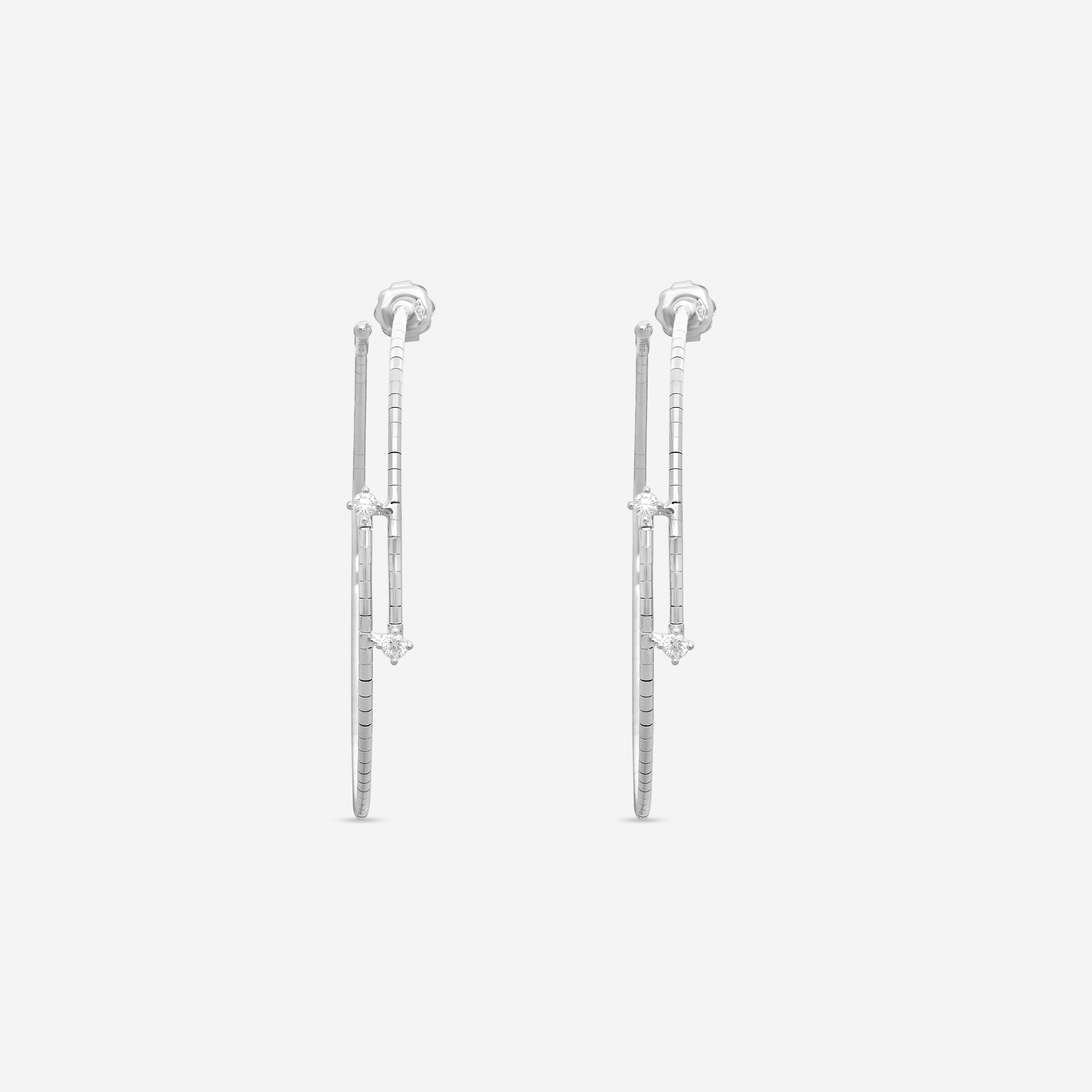Mattia Cielo Rugiada Diamanti 18K White Gold & Titanium Diamond Hoop Earrings LJWR326-W