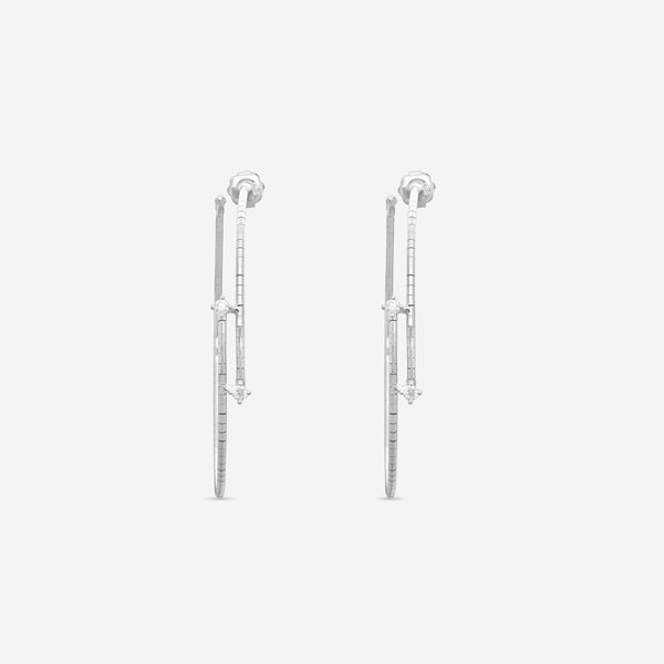 Mattia Cielo Rugiada Diamanti 18K White Gold & Titanium Diamond Hoop Earrings LJWR326-W