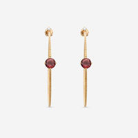 Mattia Cielo Rugiada Pietre 18K Rose Gold & Titanium Diamond & Pink Tourmaline Hoop Earrings LJWR332-P