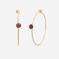 Mattia Cielo Rugiada Pietre 18K Rose Gold & Titanium Diamond & Pink Tourmaline Hoop Earrings LJWR332-P