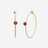 Mattia Cielo Rugiada Pietre 18K Rose Gold & Titanium Diamond & Pink Tourmaline Hoop Earrings LJWR332-P