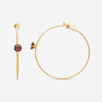 Mattia Cielo Rugiada Pietre 18K Rose Gold & Titanium Diamond & Pink Tourmaline Hoop Earrings LJWR332-P