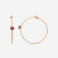 Mattia Cielo Rugiada Pietre 18K Rose Gold & Titanium Diamond & Pink Tourmaline Hoop Earrings LJWR332-P