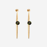 Mattia Cielo Rugiada Pietre 18K Rose Gold & Titanium Diamond & Green Tourmaline Hoop Earrings LJWR337-P