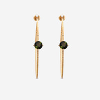 Mattia Cielo Rugiada Pietre 18K Rose Gold & Titanium Diamond & Green Tourmaline Hoop Earrings LJWR337-P