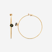 Mattia Cielo Rugiada Pietre 18K Rose Gold & Titanium Diamond & Green Tourmaline Hoop Earrings LJWR337-P