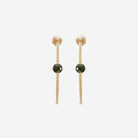 Mattia Cielo Rugiada Pietre 18K Rose Gold & Titanium Diamond & Green Tourmaline Hoop Earrings LJWR338-P