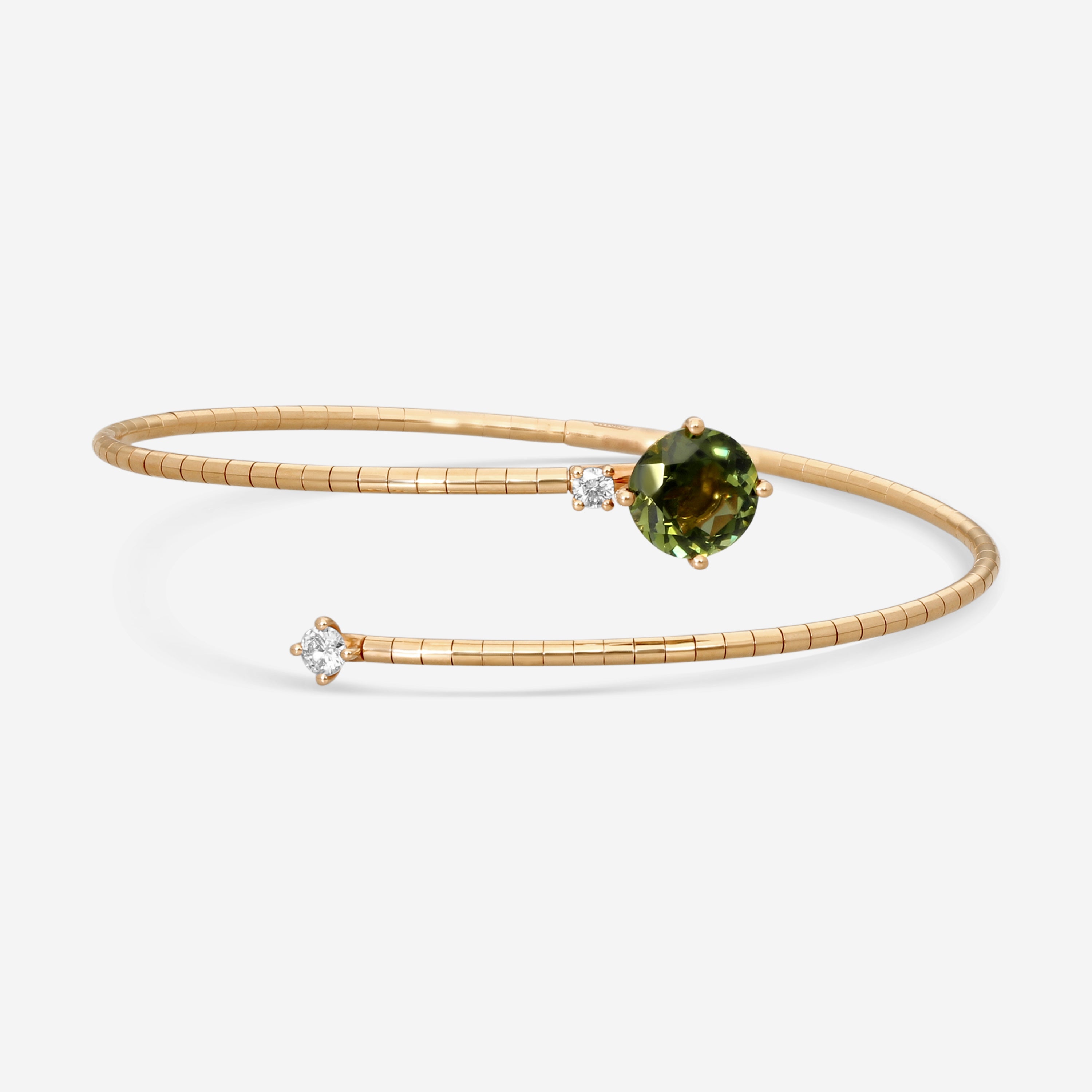 Mattia Cielo Rugiada Pietre 18K Rose Gold & Titanium Diamond & Green Tourmaline Bracelet LJWR339-PS