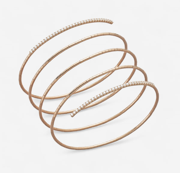 Mattia Cielo Rugiada Tennis 18K Rose Gold & Titanium Diamond Wrap Bracelet LJWR349-PM - THE SOLIST