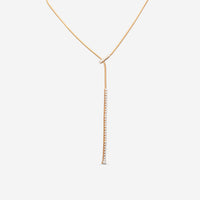 Mattia Cielo Rugiada Tennis 18K Rose Gold Diamond Lariat Necklace LJWR351-P