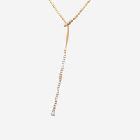 Mattia Cielo Rugiada Tennis 18K Rose Gold Diamond Lariat Necklace LJWR351-P
