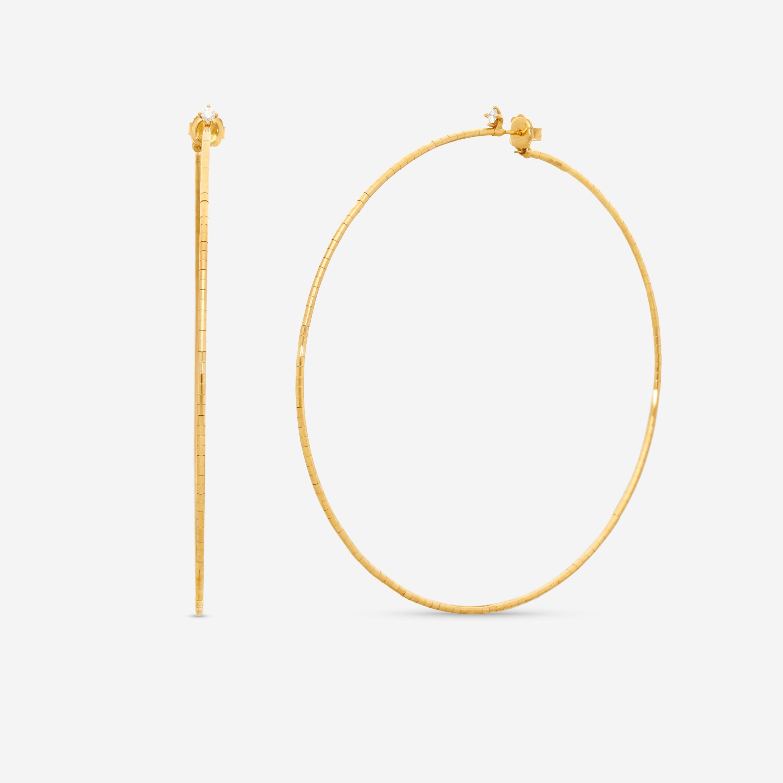 Mattia Cielo Rugiada Diamanti 18K Rose Gold & Titanium Diamond Hoop Earrings LJWR352D-P