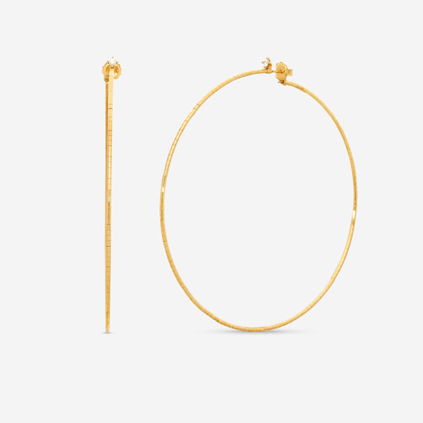 Mattia Cielo Rugiada Diamanti 18K Rose Gold & Titanium Diamond Hoop Earrings LJWR352D-P