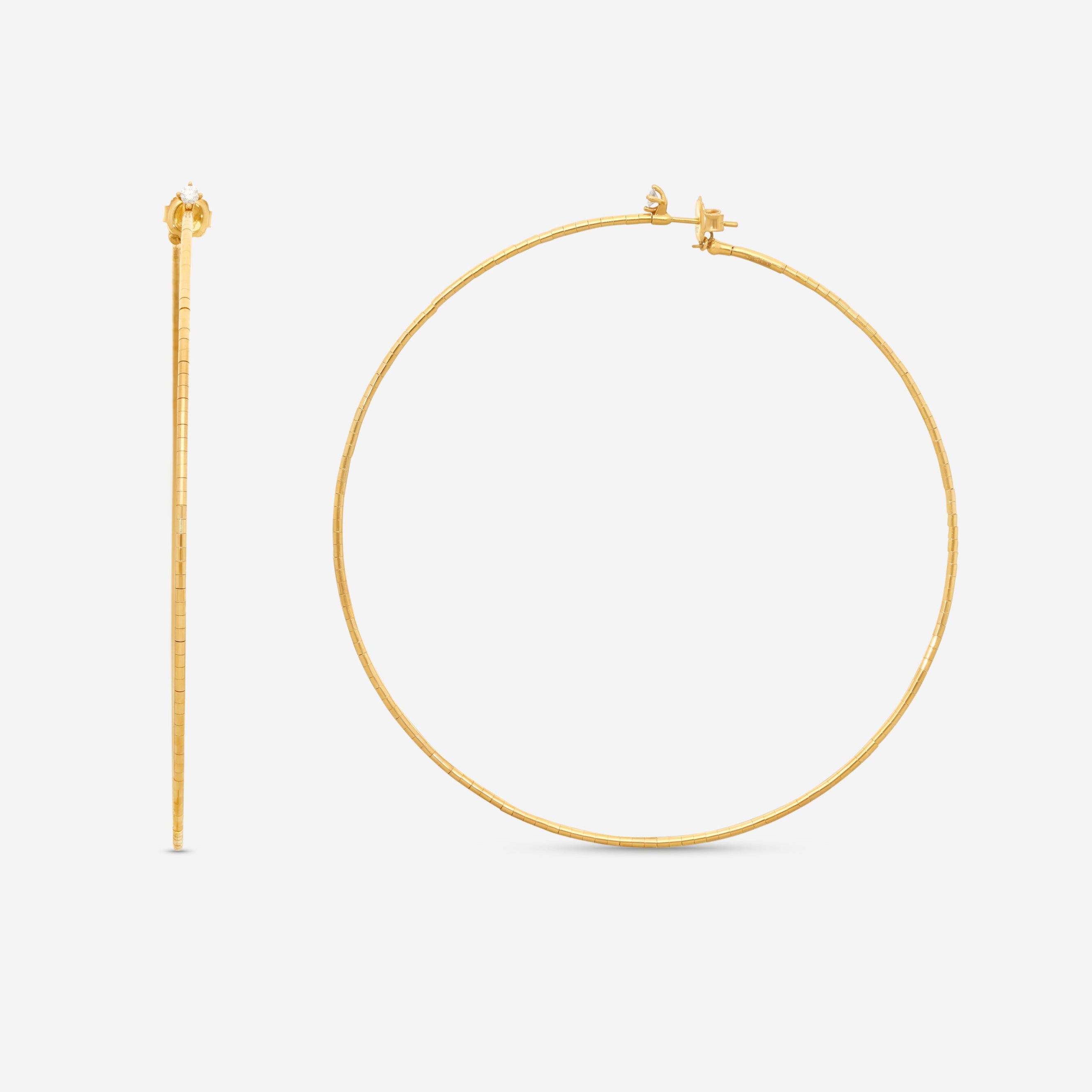 Mattia Cielo Rugiada Diamanti 18K Rose Gold & Titanium Diamond Hoop Earrings LJWR352D-P