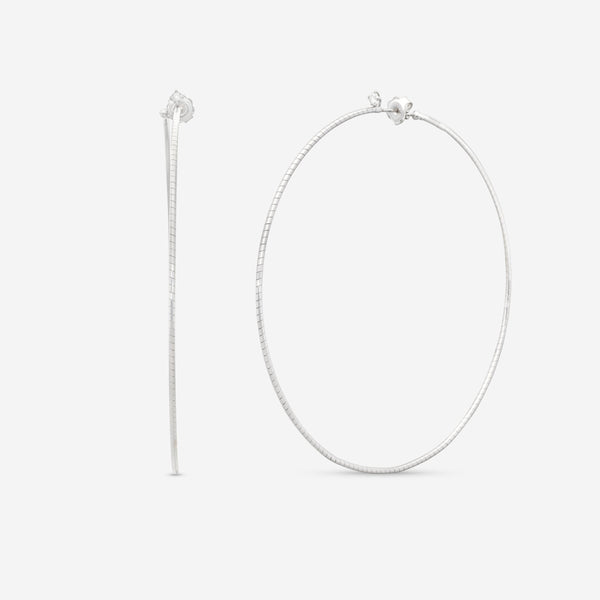 Mattia Cielo Rugiada Diamanti 18K White Gold & Titanium Diamond Hoop Earrings LJWR352D-W